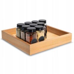 Creative Deco Tálca fa láda állvány fűszertartó fiók 28x28cm (X002844MO9)