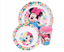 Stor Minnie Egér műanyag étkészlet gyerekeknek: tányér, tál, pohár, Micro, 51149 (51149)