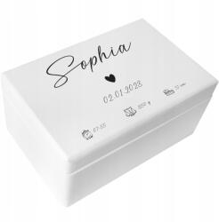 Creative Deco Emlékdoboz gyermeknek ajándék születésre, keresztelőre, születésnapra 30x20 (JANCDSD130BCUSTOMHEARTBMEMBOXFBM-W)