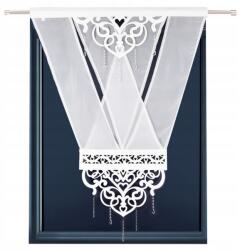 NOW-ART Áttört Dekorpanel 120x160 Kész Függöny Panelek nappaliba, konyhába (Panel ażurowy 627 biały)