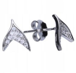 Lovrin Ezüst fülbevaló 925 modern, bedugós, cirkónia kövekkel, divatos ajándék