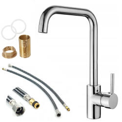  Konyhai Mosogató Csaptelep Forgatható Mosdó Csaptelep Króm (6001151)