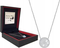 Lovrin 925-ös ezüst nyaklánc kalcedon kővel, gravírozott, divatos medállal ajándéknak is kiváló (Lovrin49287)