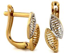 Lovrin Arany fülbevaló 585 áttört mintás, fehérarannyal, divatos design nőknek, elegáns (Lovrin 69139)