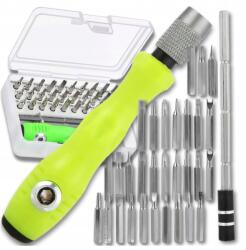  Precíziós csavarhúzó készlet 32 az 1-ben elektronikai eszközökhöz, Torx bitekkel, Csavarhúzók, tokban (Śrubokręt zestaw wkrętaków 32w1 + etui)