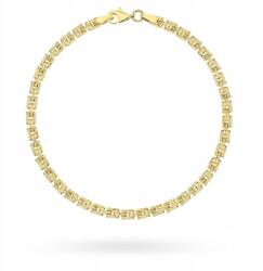 Lovrin Arany karkötő 585-ös finomságú, szabályos, elemes, négyzet alakú mintával, női karkötő (Lovrin)