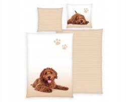 Herding Kétoldalas pamut ágyneműhuzat Young Collection Barna Kutyus, 140/200+70/90