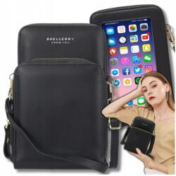 EdiBazzar Női telefontartó mini pénztárca postás táska fekete városi rekeszes (5905884069295)