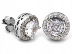 Lovrin 925-ös ezüst fülbevaló, mozgó keretben kővel és cirkónia kövekkel, stekkeres