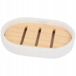 Zd trading Szabadon Álló Szappantartó Fürdőszobába, Esztétikus Márvány Mintázattal, Fa Hatású, Fehér (3208290)