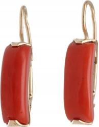 Lovrin Arany fülbevaló 585 piros téglalap alakú kővel, angol kapcsos, elegáns ajándék (Lovrin 60356)