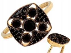 Lovrin Arany gyűrű 585 14kt fekete cirkóniákkal 2.51g fekete ródiummal r18 (Lovrin)