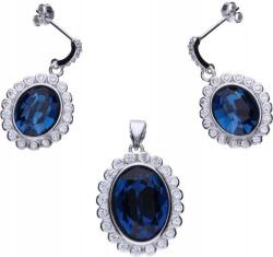 Lovrin 925-ös ezüst ékszerszett: lógós fülbevaló oválokkal és medál ajándékba (Lovrin)