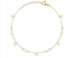 Lovrin Arany karkötő 585-ös finomságú, celebkarkötő, láncszemes, karikás, divatos minta, ajándékba is kiváló, 14 karátos (Lovrin 73012)