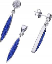 Lovrin Elegáns, 925-ös ezüst ékszerszett: fülbevaló és medál szett, jégcsap/könnycsepp formájú (Lovrin)