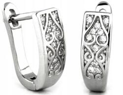 Lovrin 925-ös ezüst női fülbevaló, keskeny lemezkékkel, díszítéssel, angol kapcsos (Lovrin 67899)