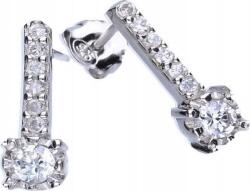 Lovrin Ezüst 925-ös fülbevaló, stekkeres, fehér cirkónia kövekkel, egyedi mintázat ajándéknak is kiváló (Lovrin 46674)