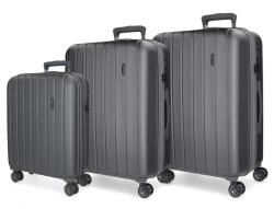 MOVOM Wood Antracit, Luxus Abs Utazóbőrönd Szett, 75cm/65cm/55cm (5318462)
