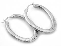 Lovrin Elegáns ezüst fülbevaló 925-ös angol kapcsos ovális 6, 71g, "karika" díszítéssel