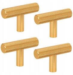B&B 4 db Bútorfogantyú, bordázott, recézett, fém, szálcsiszolt arany (Z4 G109 Zl)