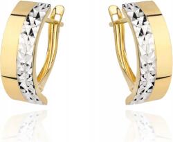Lovrin Arany fülbevaló 585 fehér arannyal és gyémántcsiszolással díszítve, ajándékba 14k