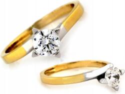 Lovrin Arany gyűrű 585 kétszínű cirkónia kövekkel, eljegyzési gyűrű modell, 12-es méret