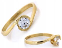 Lovrin Arany gyűrű 585 14kt cirkónia kővel 1.54g 15-ös méret elegáns minta eljegyzéshez (Lovrin)