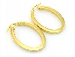 Lovrin Aranyozott, Ovális Karika Fülbevaló 925-ös Ezüstből, Elegáns Ajándék Nőknek