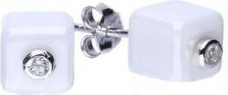Lovrin Ezüst fülbevaló 925 fehér kocka 2, 5g női divatos ezüst stekkeres (Lovrin 48505)