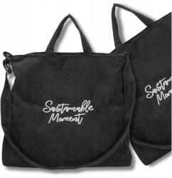 EdiBazzar Kordbársony Shopper Táska Tágas női Fekete XL bevásárló nagy Városi (5904555956728)