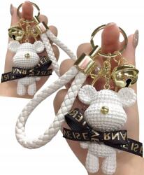 EdiBazzar Kulcstartó medál maci kulcstartó táska fehér női ajándék (Stylowa zawieszka do torebki)