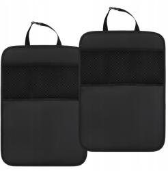  Védőszőnyeg Hátsó Ülésre Fekete Hálós Zsebbel 2db Autóhoz (Ochronna Mata Na Tył Siedzenia Organizer)