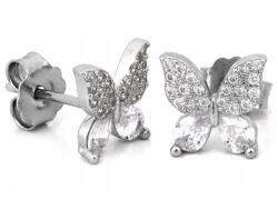 Lovrin Ezüst pillangó fülbevaló 925 cirkóniával, stekkeres, ékszer, 1, 84g pillangó