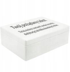 Creative Deco Gravírozott doboz születésnapi ajándék saját szöveggel uv nyomtatás 40x30x14cm (JANCDSD140BCUSTOMWISHTEXTBOXFBM-W)