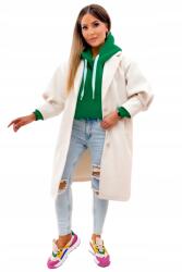  Elegáns, divatos női oversize kabát puffos ujjakkal - Krémszínű (EB22441E)