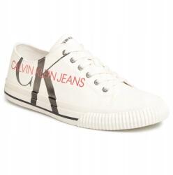 Calvin Klein Jeans Calvin Klein Ivano férfi vászoncipő, fehér, könnyű, 44-es méret (B4S0638 BRIGHT WHITE/BLACK)