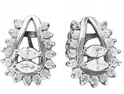 Lovrin Ezüst fülbevaló 925 elegáns, fehér cirkónia köves mintával, stekkeres, ajándék (107756)