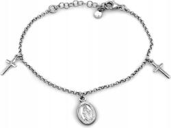 Lovrin Elegáns ezüst 925 karkötő charmokkal, kereszt és medál díszítéssel, r19-es méret, divatos (Lovrin)