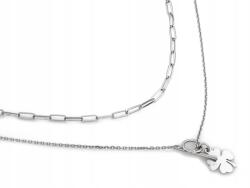 Lovrin Divatos dupla ezüst nyaklánc négylevelű lóherével, 925-ös finomságú, 5, 97g, 46-os méret, női (60568060)