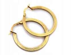 Lovrin Aranyozott, mart felületű karika fülbevaló, 26 mm, 585-ös finomságú, 1, 75 g súlyú, elegáns, ajándéknak is kiváló