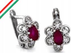 Lovrin Elegáns női ezüst fülbevaló rózsaszín cirkónia kövekkel, 925-ös finomságú (Lovrin 68924)