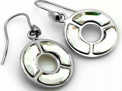 Lovrin Ezüst női fülbevaló 925 modern lógós kapcsos kerek díszek