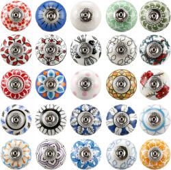 Kerámia Gombok 20 Db Színes Fiók Szekrények Dísz Gombok Színes (knobsw)