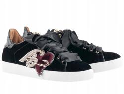 Högl Hogl Női fekete bőr félcipő strasszokkal Svarovsky 35 (4-100316-01000)