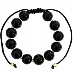 Lovrin 585 arany karkötő nagy fekete golyókkal és 14kt arany golyókkal (108617)