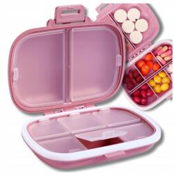  Tabletta rendszerező doboz 8 rekesszel, téglalap alakú kazetta (Pudełko organizer na tabletki 8 przegródek)