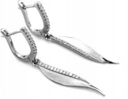 Lovrin 925-ös ezüst fülbevaló, divatos, egyedi, ideális ajándékba, cirkónia köves, lógós