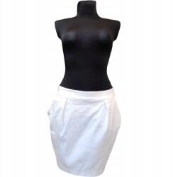 ZARA Midi Szoknya Kényelmes Zsebekkel Stílusos Elegáns Fehér L (UB000630)