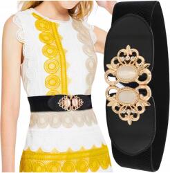 EdiBazzar Öv széles ruha gumi derék elasztikus fekete arany (5905884014196)