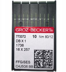 Groz-Beckert Varrógép Tűk Groz Beckert Egyenes Öltés Kulcsos 1738 DBx1 80/12SES (16x231 DBx1 1738, 80/12SES)